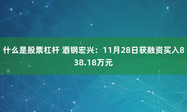 什么是股票杠杆 酒钢宏兴:11月28日获融资买入838.18万元